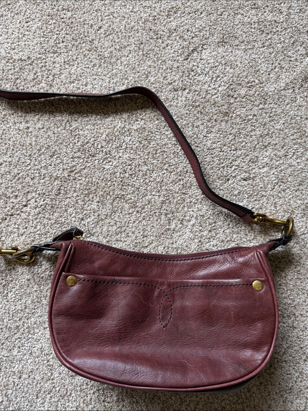 Frye Campus Rivet Small Leather Crossbody Bag in Black Cherry - Picture 4 of 9